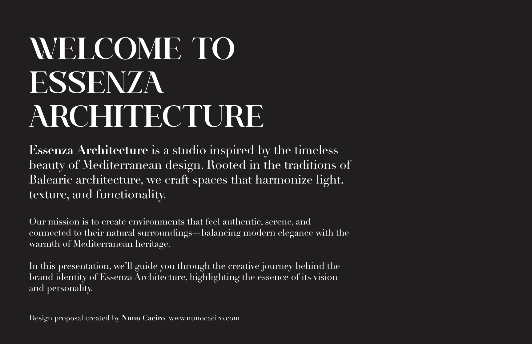 Essenza Architecture brand identity — slide 2