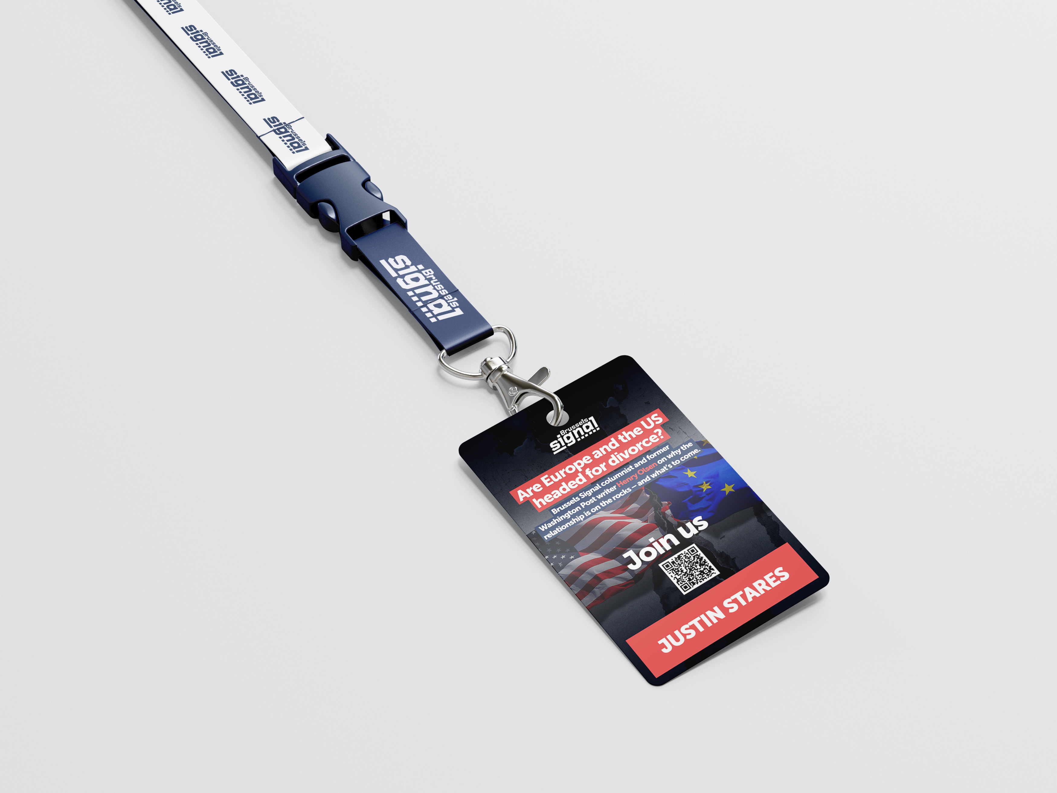 Brussels Signal — lanyard & ID badge